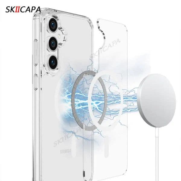 A 55 35 25 Case For Magsafe Magnetic Wireless Charging Acrylic Cover For Samsung Galaxy A55 A35 A25 Transparent 2925 Pc Phone Case