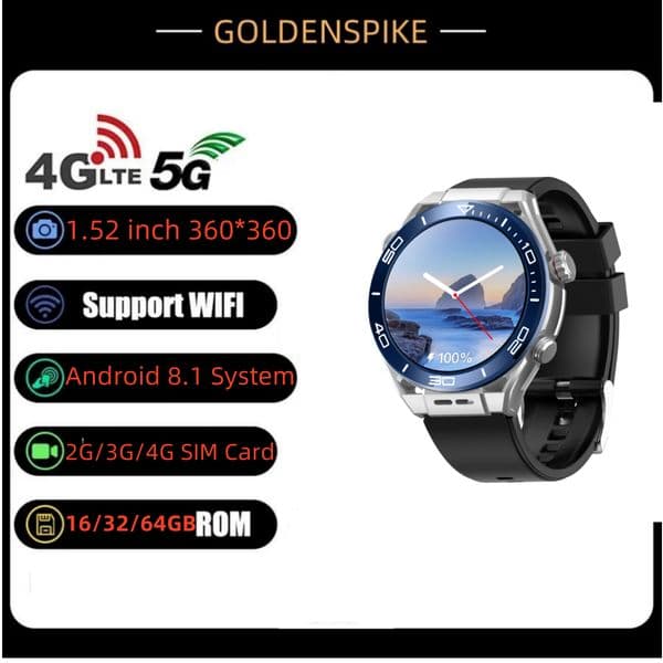 2026 New New 4G Android HD Rear Camera outdoor Smart Watch With GPS WIFI Bluetooth Music Heartrate Gallery Outdoor Video Calculator Step SMS NFC Free Shipping S