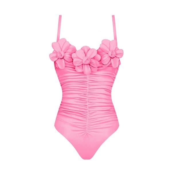 Black White Flower Bikini Set With Cover Up y Woman Swimsuit Sexy Swimwear High Waist Biquini Pink Bathsuit Beach Outfit 250108