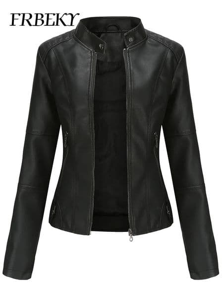 Jackets for Women Autumn Winter Casual Leather Jacket Fashion Long Sleeved Biker Coat Streetwear Woman Clothing Chaquetas 250103