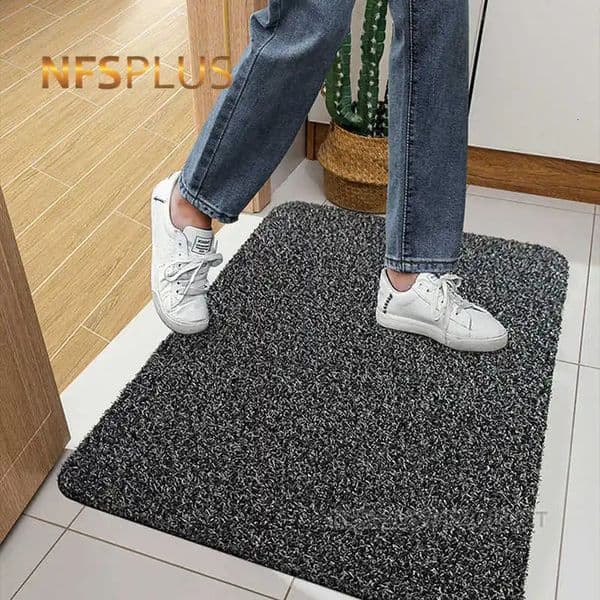 Home Decorative Front Door Mat Entrance Doormat 40x60cm Polyester Fiber Black Coffee Waterproof Anti-Slip Floor Mat Carpet Rugs 250106