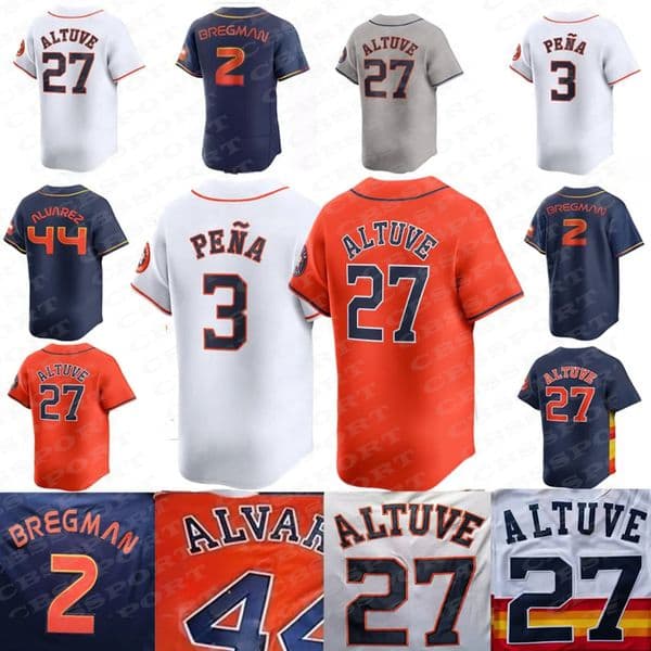 Custom S-4XL Alvarez Jersey 44 Alvarez 7 Biggio 27 Jose Altuve 34 Nolan Ryan 3 Pena Michael Brantley Yuli Gurriel 2 Alex Bregman Baseball jerseys