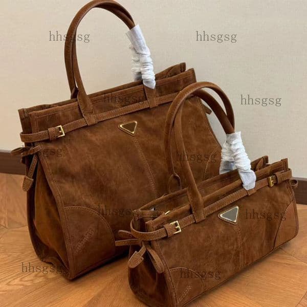 Suede Brown Shoulder Bag Womens Designer Totes Bag Soft Lux Leather Luxury Handbag Casual Womens High Quality New Tote Autumn Winter Suede Underarm Shoulder Bag