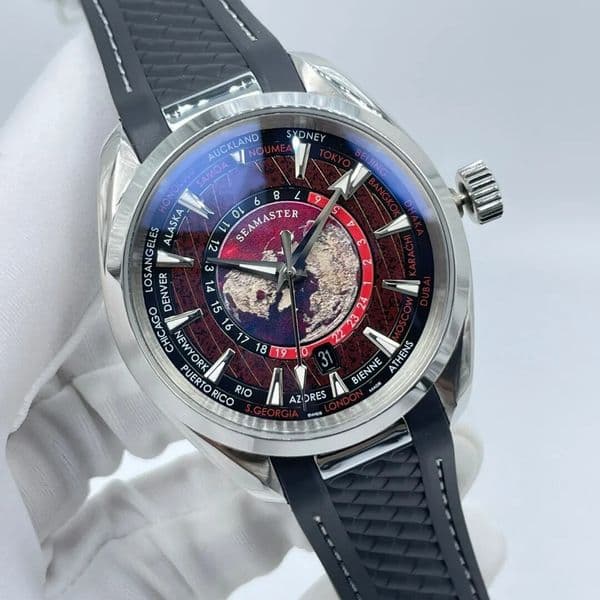 Mens Watch Fashion Designer Watches Universal Time Automatic Mechanical Moonwatch 41mm Rubber Strap Stainless Steel luxury Luminous Casual Waterproof Watch