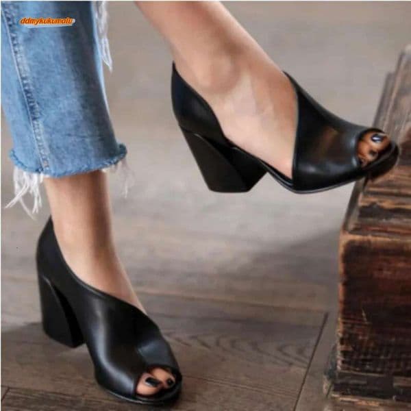 2025 New Women Heels Peep Toe Hollow Out Soild Color Sexy Party Ladies High Sandals Fahsion Female Office Shoes Woman Pumps ddmykukumalu