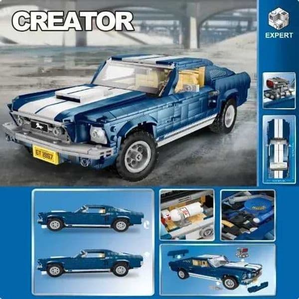 In Stock 1471Pcs Ford Mustangs Sports Racing Car Muscle 10265 Building Blocks Adults Brick Children Toys for Kids Birthday GiftsXJ250102