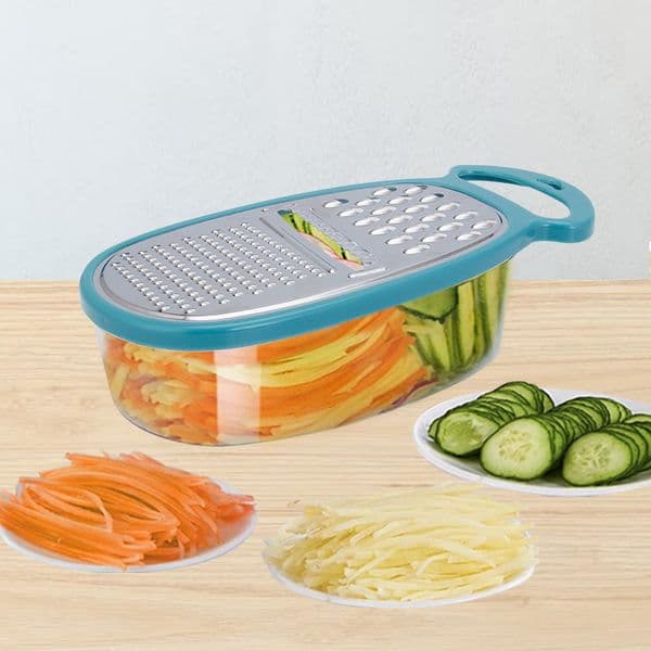 Stainless Steel 3-In-1 Household Box Grater Container Multi-Purpose Vegetable Cutter Kitchen Tool Manual Cheese Slicer