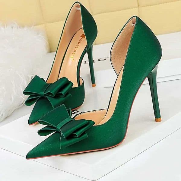 New Arrival BIGTREE Shoes Bow Knot Womens Pump Fashion High Heels Womens Shoes Sexy Party Shoes Stiletto High Heels Office Shoes Silk Satin Womens Shoes T250110