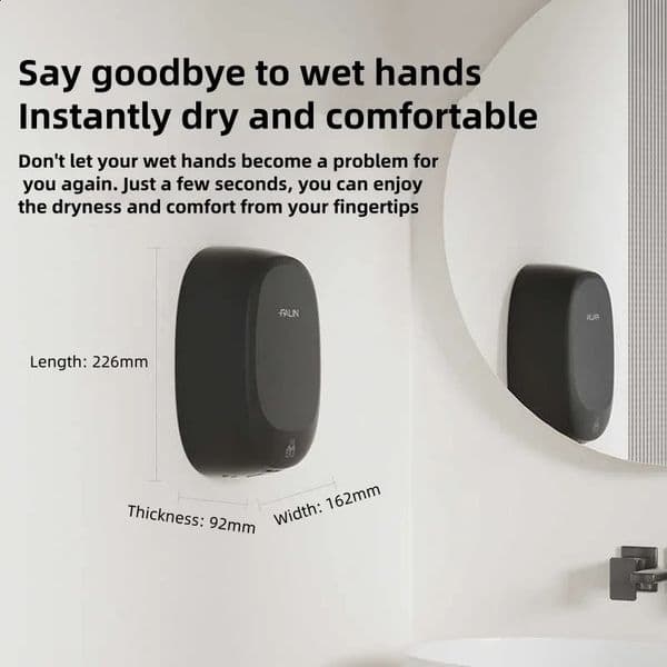 220V Automatic Mini Wall Mounted Hand Dryer for Home and Commercial Use 01 Seconds Intelligent Sensing Drying Machine 250107