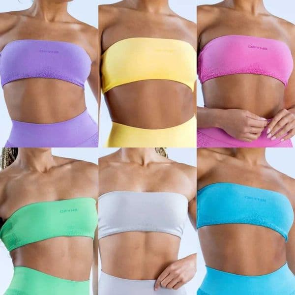 Yoga Outfit Ignite Bandeau sports bra with seamless yoga top for women mid support pad gym crop elastic fitness H250111 FLJ2
