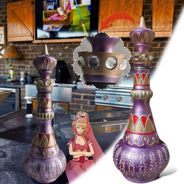 I Dream Of Jeannie Bottle From Mario-Della Casa-Second Season MIRRORED Purple Bottle!Pagoda Spirit Bottle Decoration Home Decor