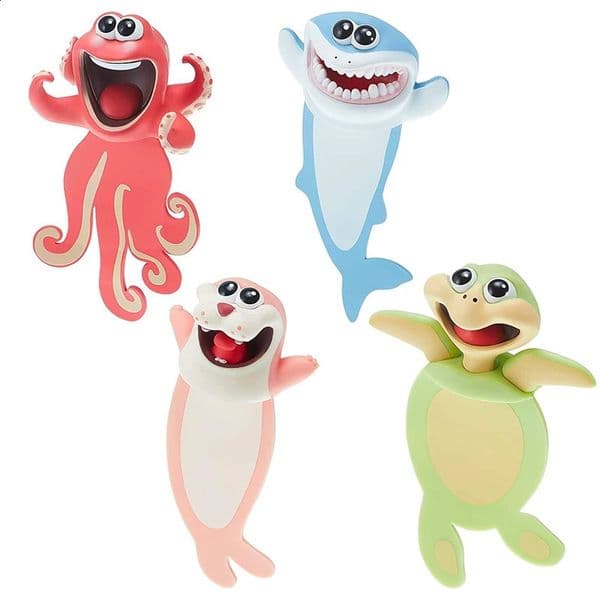 4 Pcs Funny Wacky Bookmark More Fun Reading 3D Stereo Cartoon Lovely Ocean Animal Bookmark Reading Gift For Kids/Adults 250107BJ