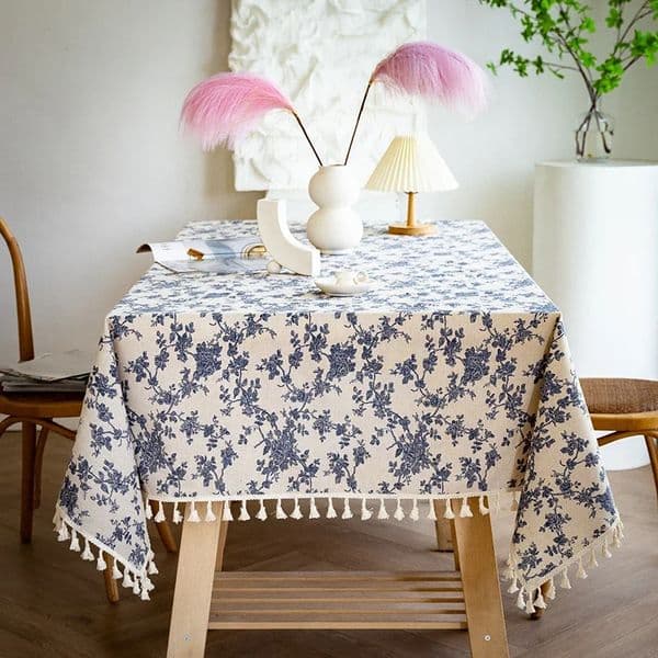 Ins Floral Table Cloths Retro Cotton Linen Coffee Table Dining Cover Table Cloth Picnic Mat Photo Background Cloth Room Decor