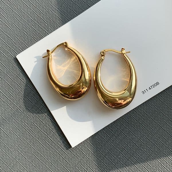 Earrings Designer For Women 925 Sterling Silver Hoop Stud Fashion Gold Color Women Party Weddings JewelrySWXG