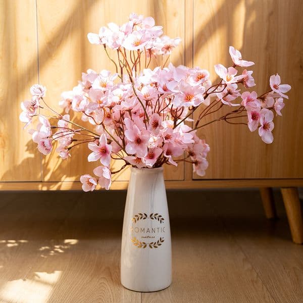 40cm Artificial Pink Cherry Blossom Flowers Wedding Arch Party Backdrop Home DIY Decor Simulation Long Branch Sakura Fake Floral
