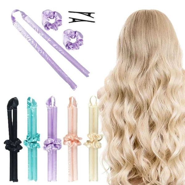 No heat roll curved rod headband no heat wire curly ribbon curly hair roll sleep soft curly hair clip hair clip hair clip W250113