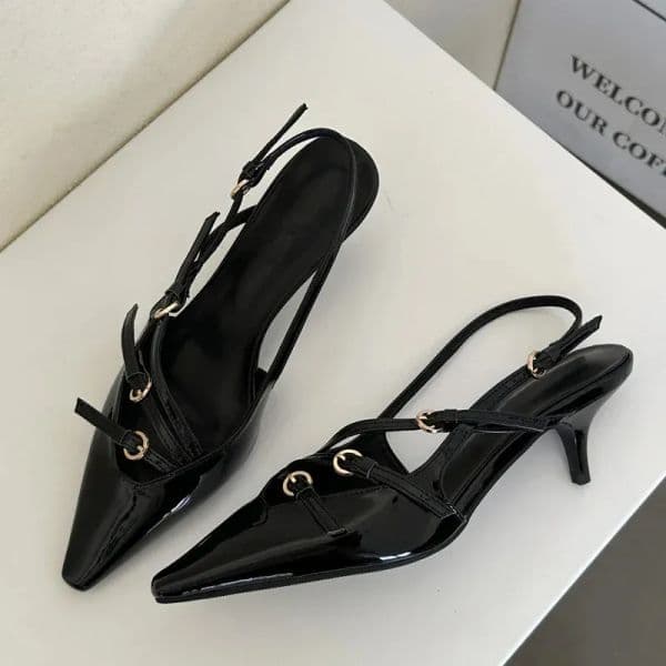 sandal Eilyken Sexy Slingbacks Narrow Band Buckle Strap Pumps Women Pointed Toe Thin Heels Wedding Party Mule Shoes 240605 Shoes & Accessories slipper slip flop