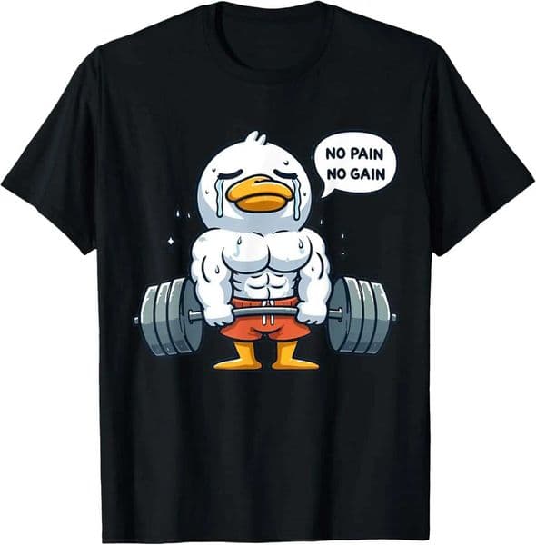 Release The Quackin Duck Gym Weightlifting Bodybuilder T-Shirt Graphic T Shirts Men Clothing Streetwear Camisetas X2501131