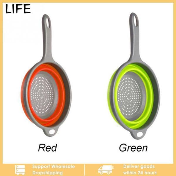 Extendable Kitchen Colander Strainer with Long Handle Collapsible Colander Strainer Vegetable Fruit Flexible Pasta Strainer