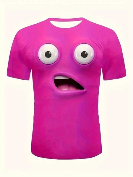 Mens T Shirt 3D Face Print Funny Y2k Casual Short Sleeve O Neck Loose Tee Top Streetwear Pullover Outdoor Oversized Clothing X2501131