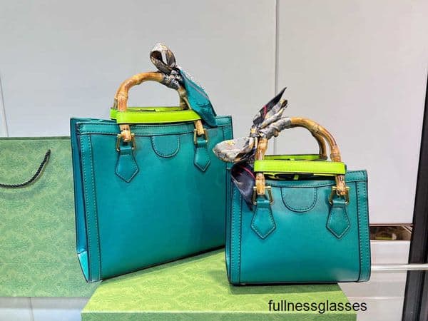 Shoulder Bags Fashion small large women bamboo bags designer Brand handbag top quality green pink handle it cross body ladies diana mini tote bags 564224#