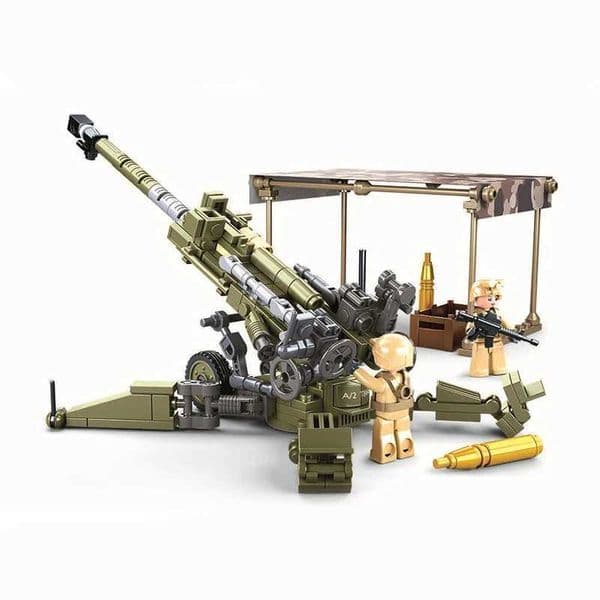 Sluban World War II Military Weapon M777 Ultralightweight Field Howitzers WW2 Model Building Blocks Kits Bricks Kids Toys GiftsXJ250113