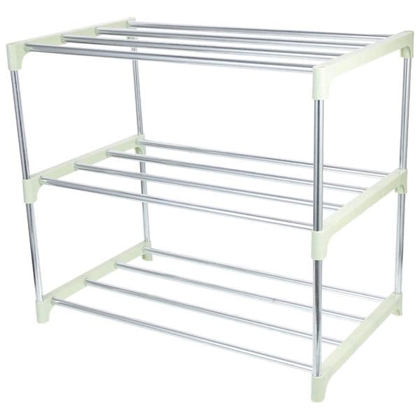 hot sale Shoe Rack Porch Storage and Assembly Shoe Rack Stainless Steel 3-Tier Shoe Rack Shoe Shelf Storage Organizer For Closet Entryway