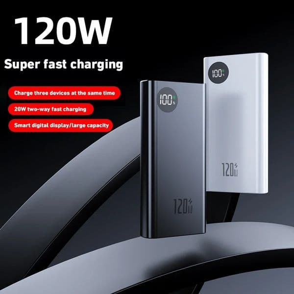 200000mAh 2025 Ultralarge Capacity 120W Power Bank Super Fast Charging For Mobile Power External Battery For Iphone Xiaomi Samsung