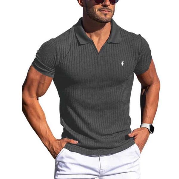 Father Sons Mens Polo Shirt Quick Drying Breathable V-neck T-shirt Summer Sports Fitness Collar Short Sleeve W250114
