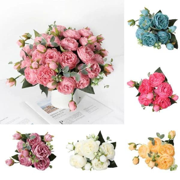 Decorative Flowers Realistic Simulation Peony Ornamental DIY Table Centerpieces Faux Silk Flower Home Decor