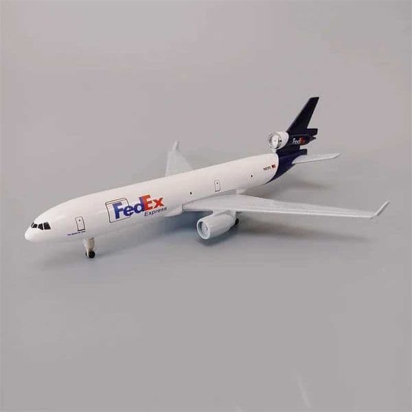 Plane 20Cm slot car Alloy Metal Air FEDEX EXPRESS MD Md-11 Airlines Diecast Airplane Model Plane Aircraft With Langing Gears Wheels Aeroplane Car Track