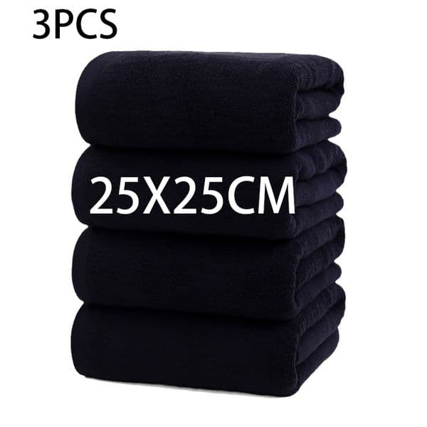 Premium Black Towels Set Ultra Soft Highly Absorbent water non fading small square scarves barber shop Towel etc daily supplies