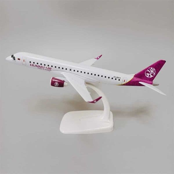 Plane 20Cm Alloy Metal Mongolian Hunnu Embraer E-190 E190 Airlines Airplane Diecast Air Plane Model slot car Aircraft Kids Gifts Car Track 1 thumbnail 2