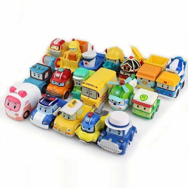 25 Sles Korean Kid Toys Robot Poli Car Anime Action Figures Metal Car Model Toys Poli Anba Roy For Children Gifts Toys W250114