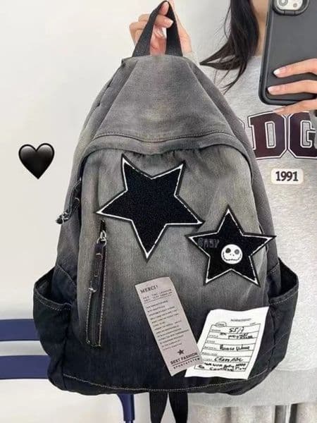 BOMO Vintage Womens Backpack High Capacity Fashion Canvas Gothic Backpacks for Ladies Casual Versatile Gradient Female Bag 250114