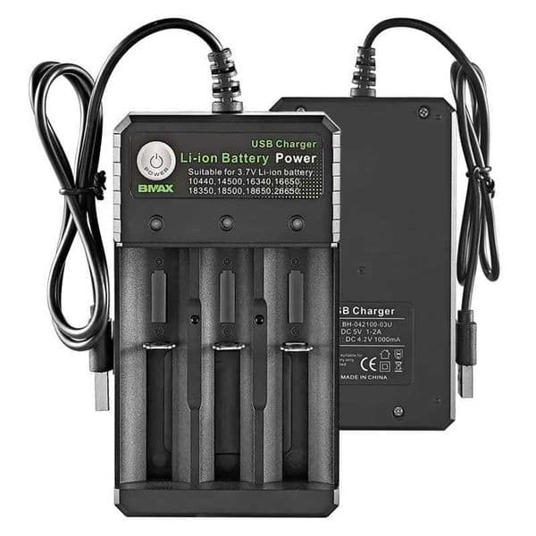 New Arrival 3.7V Li-ion Battery USB Independent Charging 18650 18500 14500 16650 26650 Smart Charger 3 Slots Lithium Battery Charger T250114