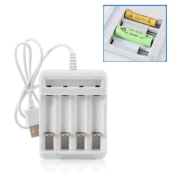New Arrival Universal 4 Slots USB Output Battery Charger For AA/AAA Rechargeable Battery Quick Charge Adapter Power Accessories T250114