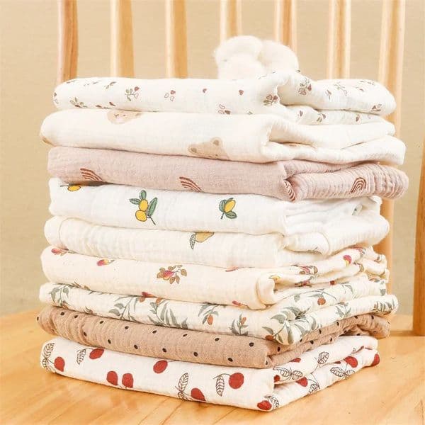8565cm Pet Blanket Soft Cotton Floral Print Muslin Thin Mattress born Puppy Kitten Bath Towel Summer Cover 250115