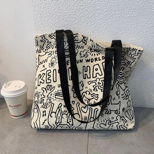 Womens Large Capacity Niche Cute Korean Style Canvas Tote Bag College Students One Shoulder Portable School Hand Bags for Women 250106