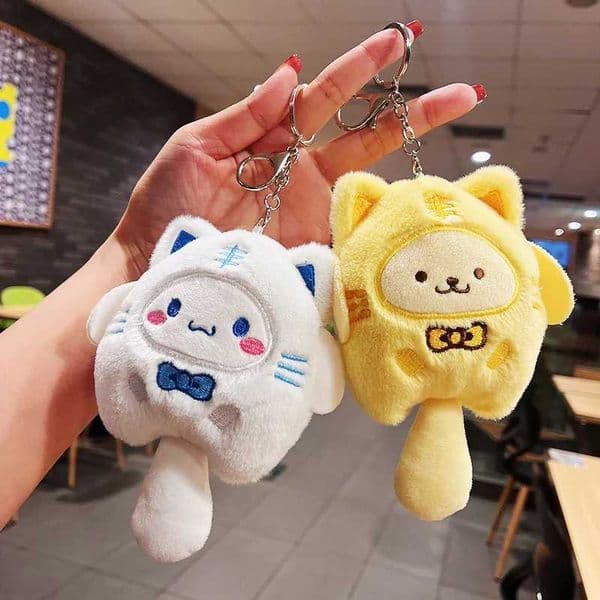 Fish Plush Keychain Cartoon premium Cinnamoroll Pompompurin Anime Pendant Kawaii Bag Decor Kid Girl deal54UH