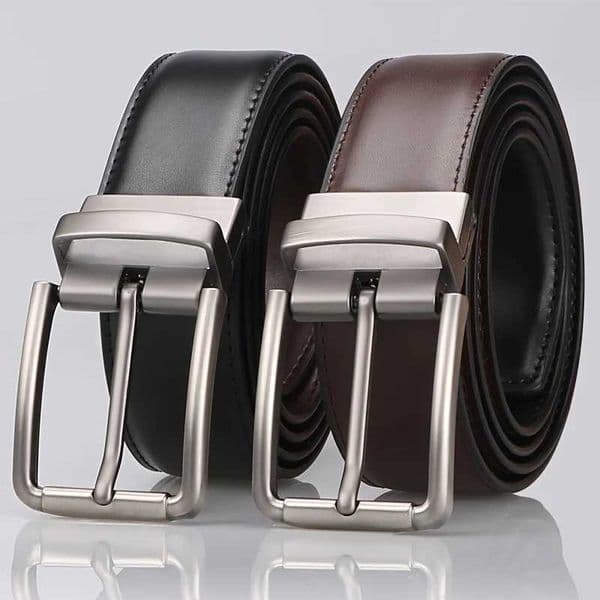 1pc Mens Genuine Leather Cowhide Reversible BeltXJ250114