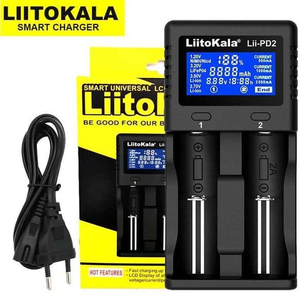New Arrival LitoKala Lii-PD2 Lii-PD4 Lii-S6 Lii500 battery Charger for 18650 26650 21700 18350 AA AAA 3.7V/3.2V/1.2V lithium NiMH batteries T250114