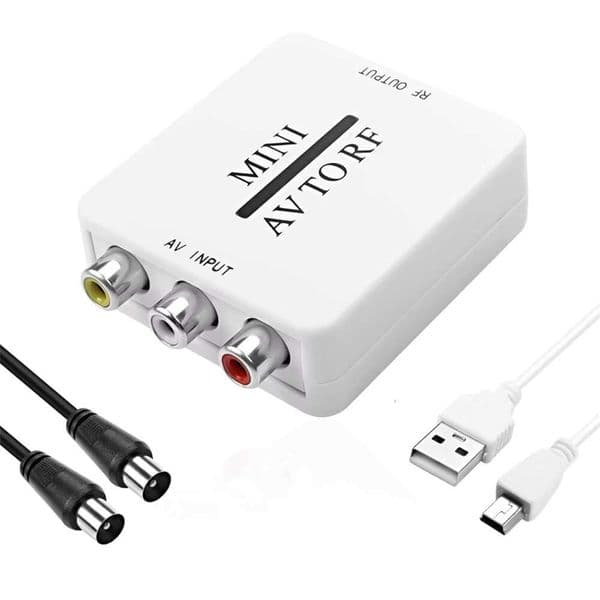 AV RF Video Audio Box TV Signal Switcher RCA DVR to Rmplifier Coaxial Analog Converter 67.25Mhz 61.25Mhz