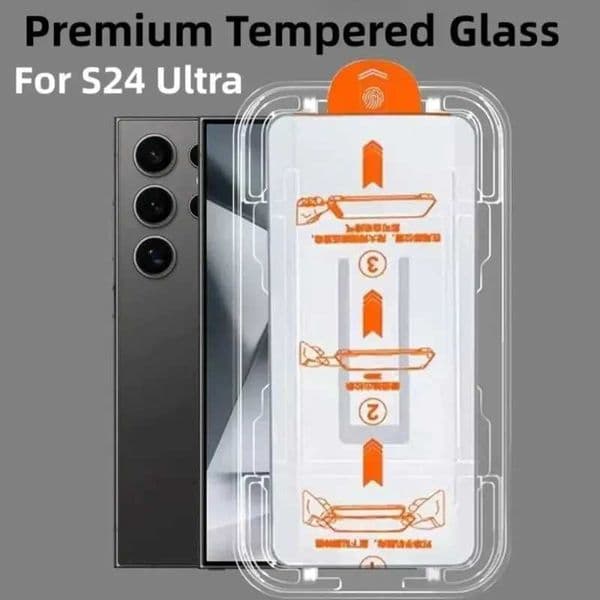 New Arrival Galaxy S24 S23 S22 Ultra Automatic Dust Removal Kit Screen Protector S21 S22 Plus S24 Ultra 2PCS Advanced Tempered Glass T250116