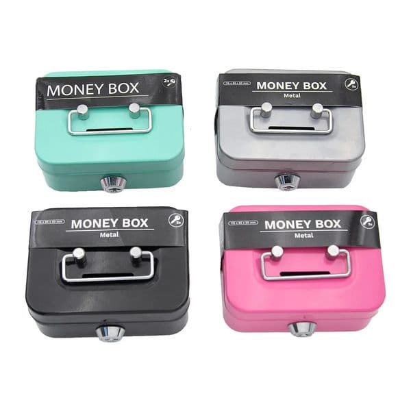 Money Safe Box Lockable Cash Box with KeyPortable Piggy Box Metal Small Security Lock Organizer Sturdy Coin Boxes for Kids 250114