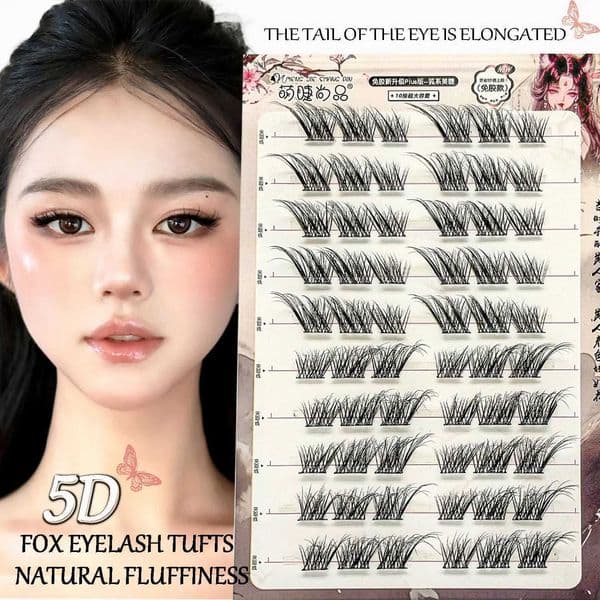 Designer Makeup The Latest Noglue 5D Fox Fluffy False Eyelashes Glue Strands Eye Lashes Natural DIY Lashe Clusters Adhesive Eyelashxj palette Eyebrow Pomade