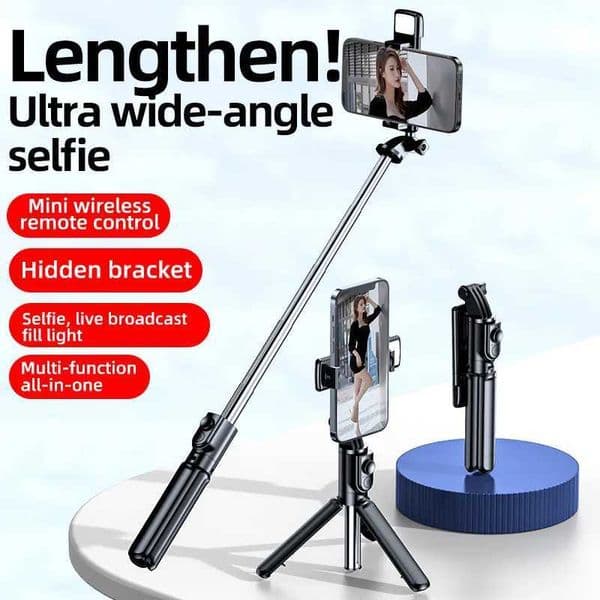 Aluminum tripod with wireless remote control 360 rotation compatible with iPhone and Android suitable for video recording Z250116