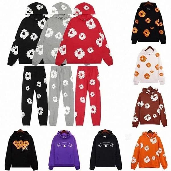 Designer hoodie tear Tidal Print Kapok Hoodie Sweater Pants short t shirt old money Style New Design Men and Women jogger jacket pullover jogger shirt short