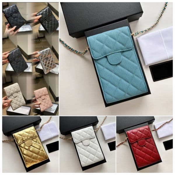 Luxury Women Designer bag Cellphone Bag Designer wallet Chain bag Flap phone bag coin purse Caviar purse Shoulder Pouch Womens Fashion leather Cell Phone Purses