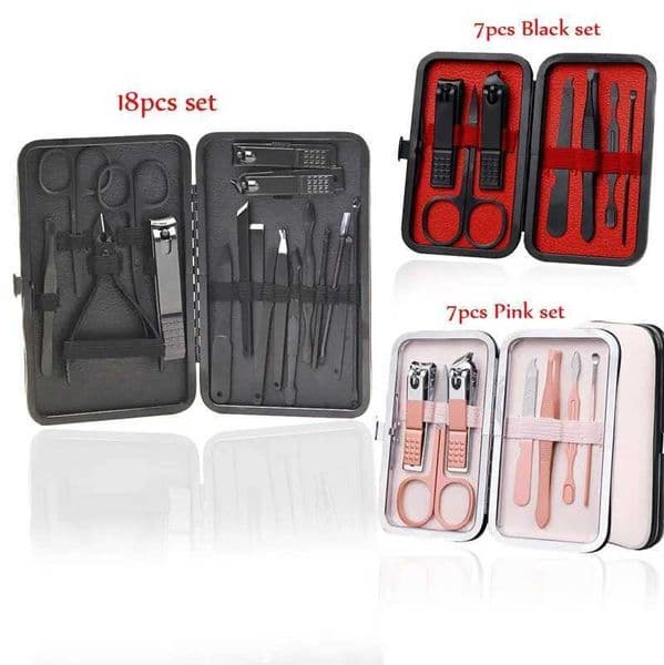 7or 18pcs Manicure Cutters Nail Clipper Set Household Stainless Steel Ear Spoon Pedicure Scissors Tool For BeautyXJ250116